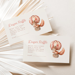 Cute Squirrel Balloon Baby Shower Diaper Raffle Enclosure Card