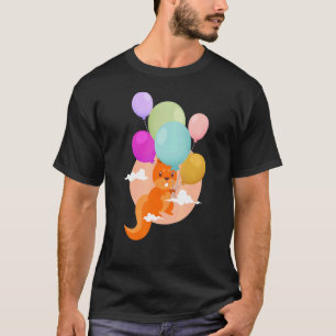 Cute Squirrel Balloons Forest Animal Fans Rodent A T-Shirt
