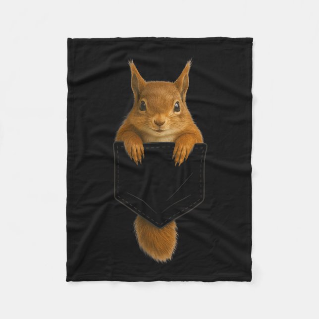 Cute Squirrel Cket Funny For Men Women Teen Kid  Fleece Blanket (Front)