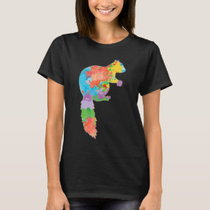 Cute Squirrel Colourful Pop Art Colour Splash Anim T-Shirt