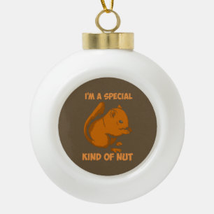 Cute Squirrel Design for Squirrel Lover Ceramic Ball Christmas Ornament