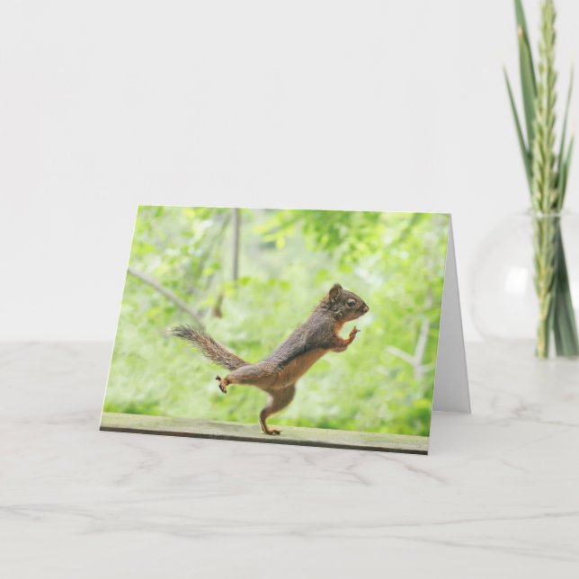 Cute Squirrel Doing Tai Chi Card (Front)