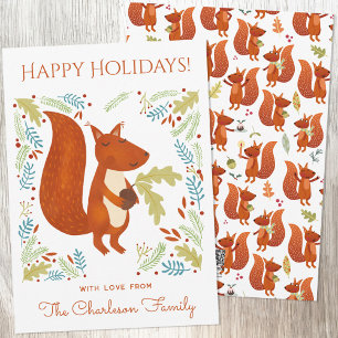 Cute Squirrel  Holiday Card