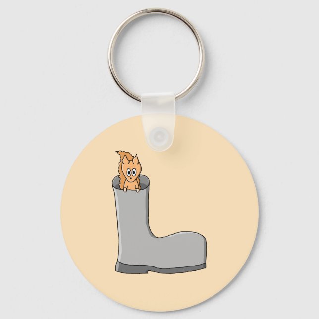 Cute Squirrel in a Boot. Key Ring (Front)