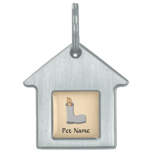 Cute Squirrel in a Boot. Pet Tag