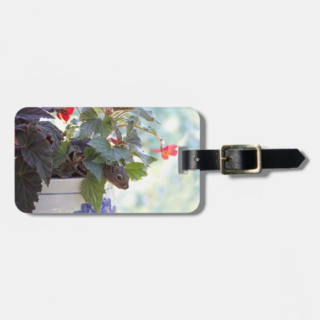 Cute Squirrel in a Flower Pot Luggage Tag (Front Horizontal)