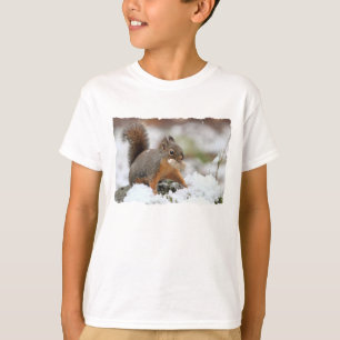 Cute Squirrel in Snow with Peanut T-Shirt