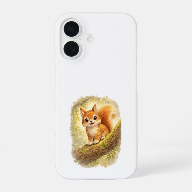 Cute Squirrel iPhone 16 Case Kawaii Forest (Back)