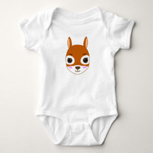 Cute Squirrel Kawaii design Baby Bodysuit
