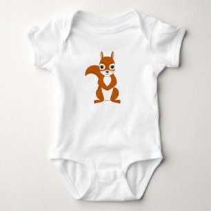 Cute Squirrel Kawaii design Baby Bodysuit