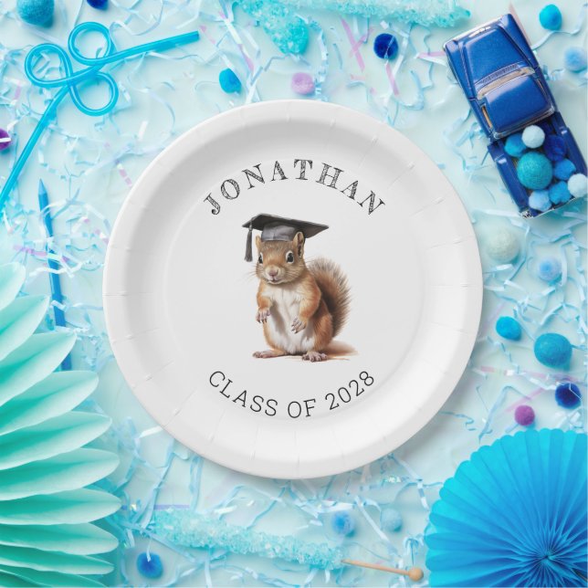  Cute Squirrel Kindergarten Graduation Party  Paper Plate (Party)