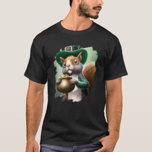Cute Squirrel Leprechaun St Patricks Day Squirrel  T-Shirt