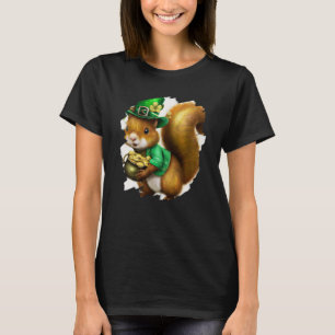 Cute Squirrel Leprechaun St Patricks Day Squirrel T-Shirt