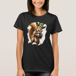 Cute Squirrel Leprechaun St Patricks Day Squirrel  T-Shirt