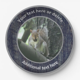 Cute Squirrel Nature Art Personalised Party Paper Plate