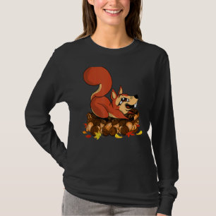 Cute Squirrel On Acorns Squirrel Whisperer Animal T-Shirt