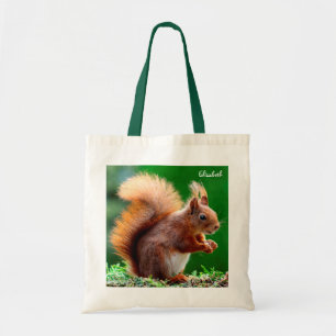 Cute Squirrel on Grass Bag