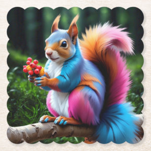 Cute Squirrel on The Branch-19274 Paper Coaster