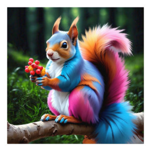 Cute Squirrel On The Branch-19274 Photo Print