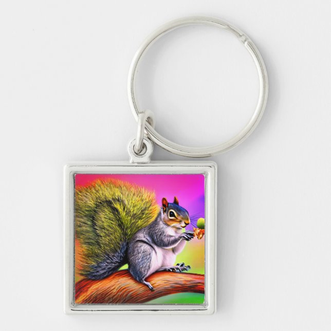Cute Squirrel on the Branch-47563 Key Ring (Front)