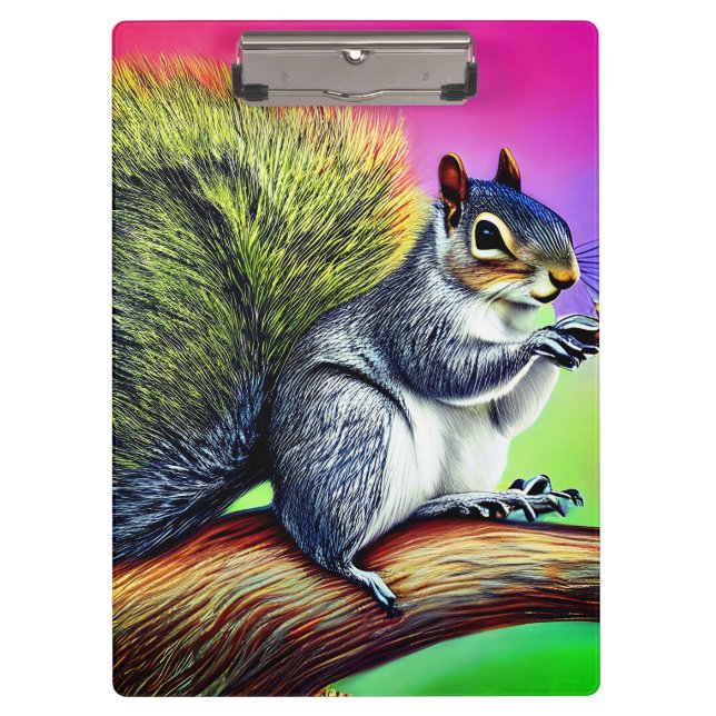 Cute Squirrel on the Branch  Clipboard (Front)