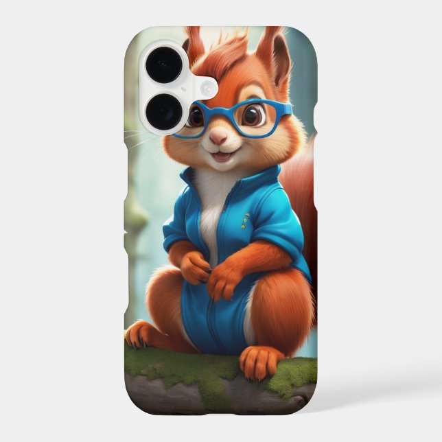 Cute Squirrel on the Branch of Tree iPhone Case (Back)