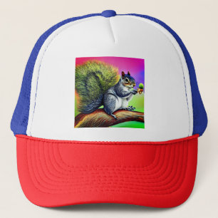 Cute Squirrel on the Branch Trucker Hat