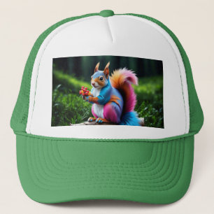 Cute Squirrel On The Branch  Trucker Hat
