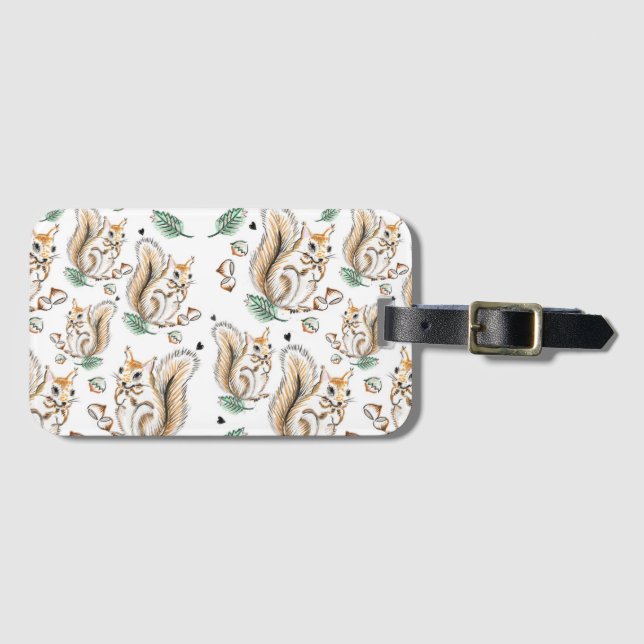 cute squirrel one luggage tag (Front Horizontal)