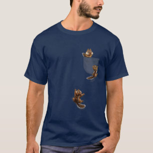 , Cute Squirrel Playing, Climbing In Pocket, Chipm T-Shirt
