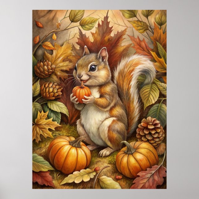 Cute Squirrel Poster (Front)