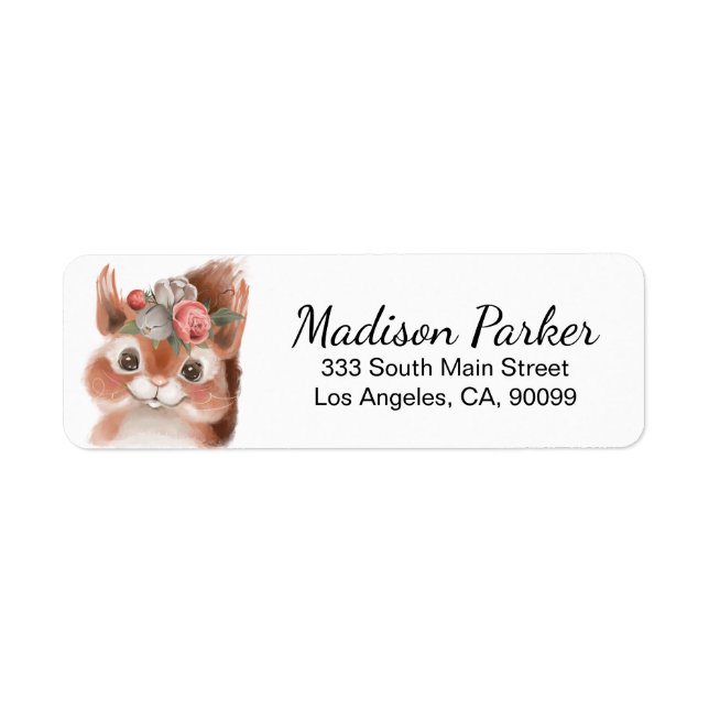 Cute Squirrel Return Address Label (Front)