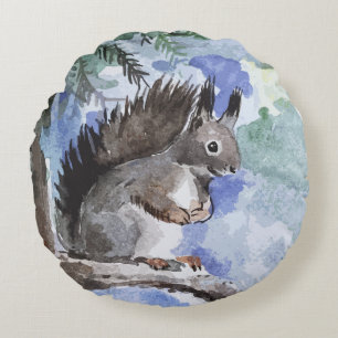 Cute squirrel round cushion