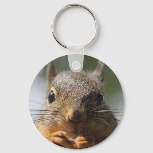 Cute Squirrel Smiling Photo Key Ring