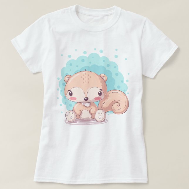 Cute Squirrel  T-Shirt (Design Front)