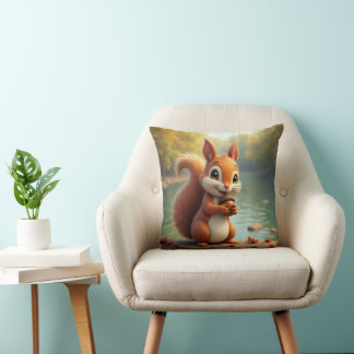 Cute Squirrel Throw Pillow