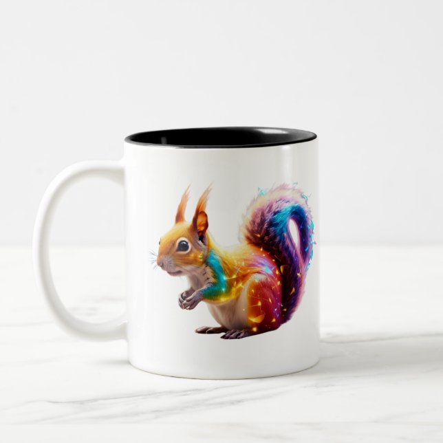 Cute Squirrel Two-Tone Coffee Mug (Left)