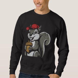 Cute Squirrel with Acorn Funny Woodland Animals Lo Sweatshirt