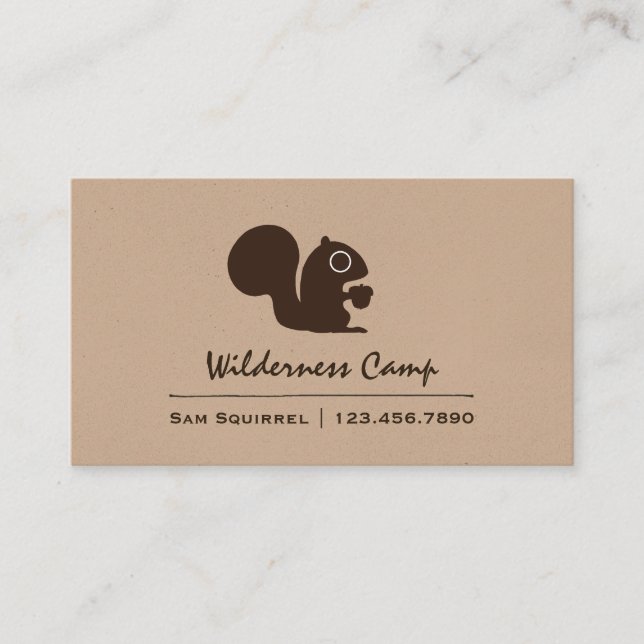 Cute Squirrel with Acorn | Woodland Wildlife Business Card (Front)