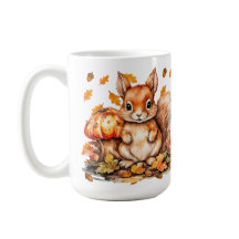 Cute Squirrel with Mushrooms - Autumn Wildlife