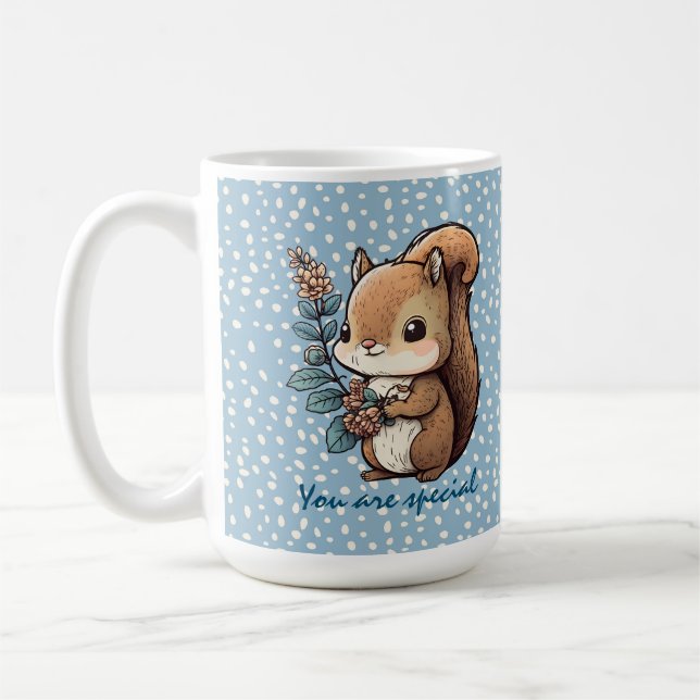 Cute Squirrel with Personalised Message Coffee Mug (Left)