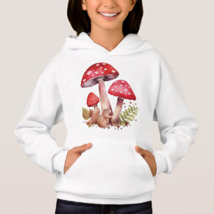 Cute Squirrel with Red Mushrooms