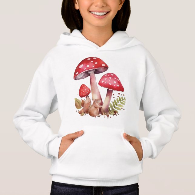 Cute Squirrel with Red Mushrooms (Front)