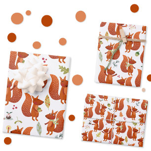 Cute Squirrel Wrapping Paper Sheet