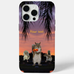 Cute Squirrels at Tropical sunset  iPhone 15 Pro Max Case