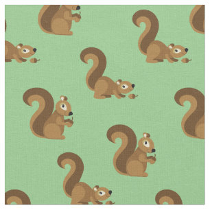 Cute Squirrels Kids Cartoon Fabric