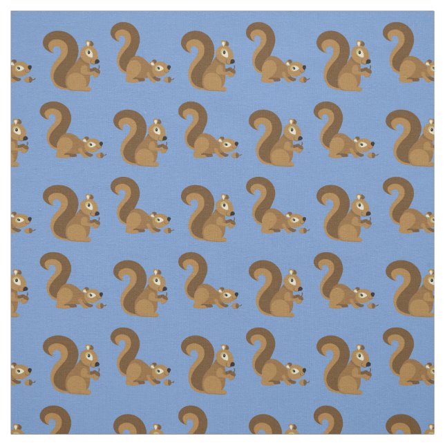 Cute Squirrels Kids Cartoon Fabric (Swatch)