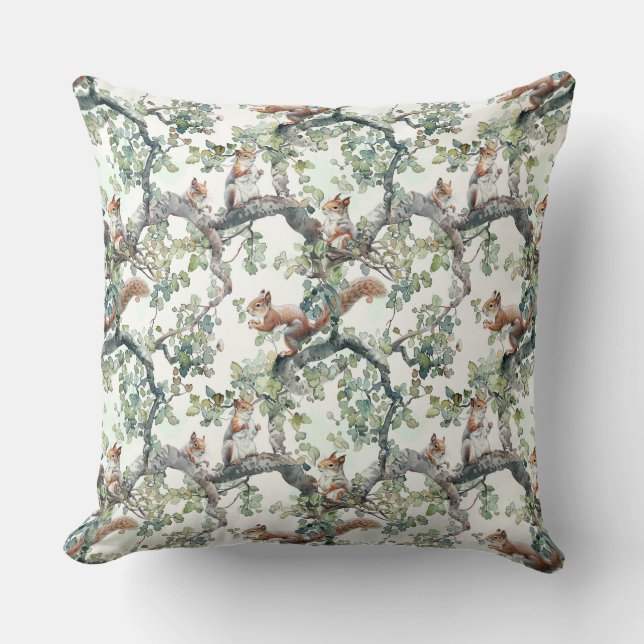 Cute squirrels pattern cushion (Front)