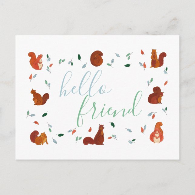 Cute Squirrels Postcard (Front)