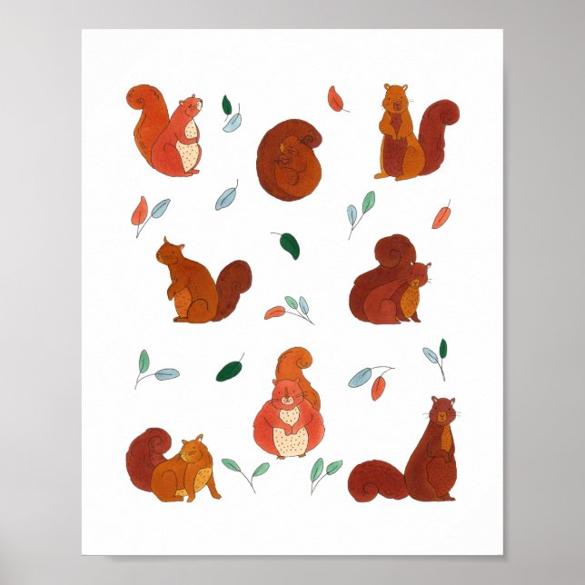 Cute Squirrels  Poster (Front)
